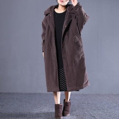 Autumn Winter Coat Women Vintage Oversized Parka Women Long Cotton Liner Women Jacket Manteau Femme 6687 YY1449