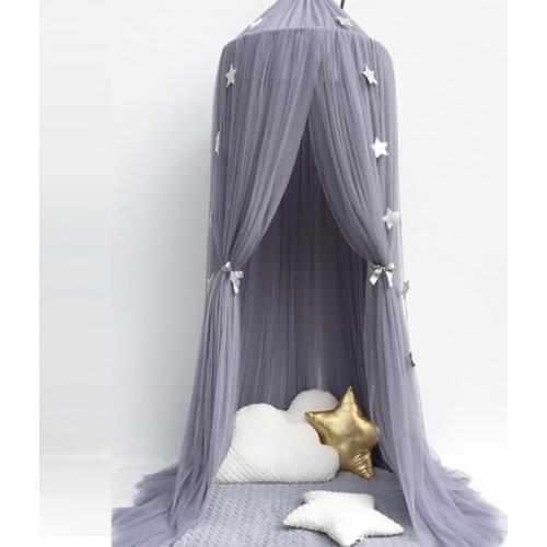 6 Colors Hanging Kids Baby Bedding Dome Bed Cotton Mosquito Net Bedcover Curtain For Baby Kids Reading Playing Home Decor