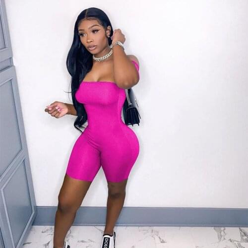 Casual Slim Fit Rompers Womens Jumpsuit Biker Shorts 2021 Summer Clothes Ladies One Piece Body Overalls Joggers Bodycon Playsuit