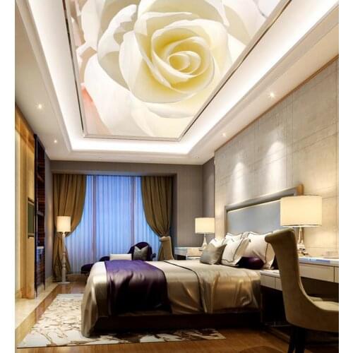 Simple ceiling mural Rose Wallpapers for living room ceiling Non woven wallpaper Home Decoration
