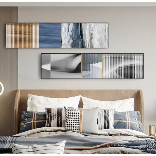 Simple modern Nordic industrial wind abstract black and white geometric bedhead horizontal plate decorative picture poster