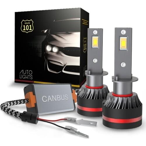 Route101 H1 LED Headlight Bulb 6000K Canbus Error Free Conversion Kit for Auto 12v-24v Car Light Lamp Replacement