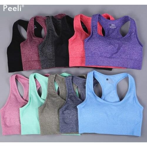 Peeli Vital Seamless Sports Bra for Women Gym Crop Top Padded Yoga Bra Fitness Push Up Workout Brassiere Sport bh Active Wear