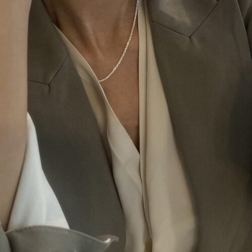 Sparkling Irregular Chain 925 Sterling Silver Necklaces for Women Men All-match Necklace Wholesale