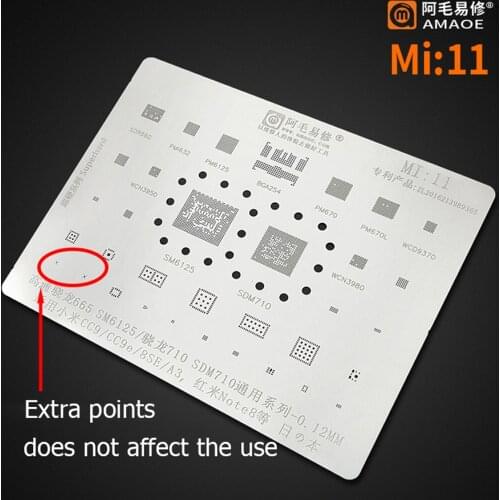 Amaoe BGA reballing stencil For XIAOMI CC9 CC9e 8se A3 Redmi note8 Qualcomm Snapdragon 655 SM6125 710 SDM710 CPU Tin Plant Net