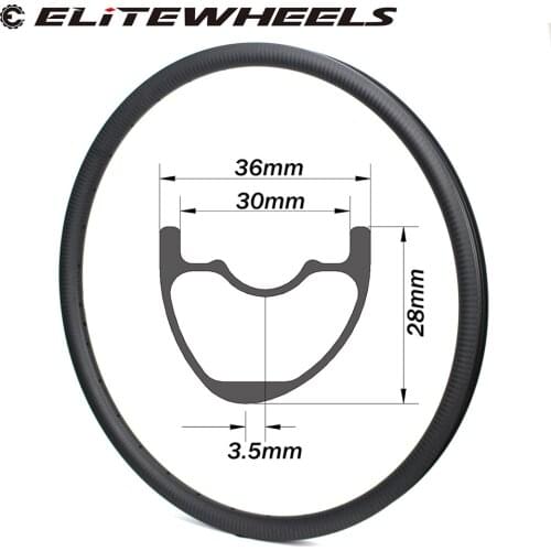 ELITEWHEELS Mtb Carbon Rim 29er 36mm Width 28mm Depth XC AM Hookless Asymmetric Rims High Quality Carbon Fiber Bicycle Wheels