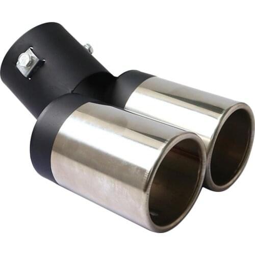 Universal Car Vehicle Exhaust Muffler Double Tube Stainless Steel Tail Pipe Auto Accessories