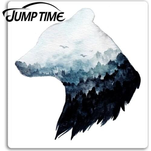 Jump Time for Bear Vinyl Stickers Forest Mountains Sticker Laptop Luggage Auto Bumper Motor Decal Waterproof Car Accessories