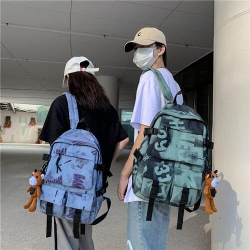 Vintage Fashion Womens High-Capacity Teenagers Primary High School Backpack 5Grade Book Bag Boy Black Nylon Waterproof City Bag