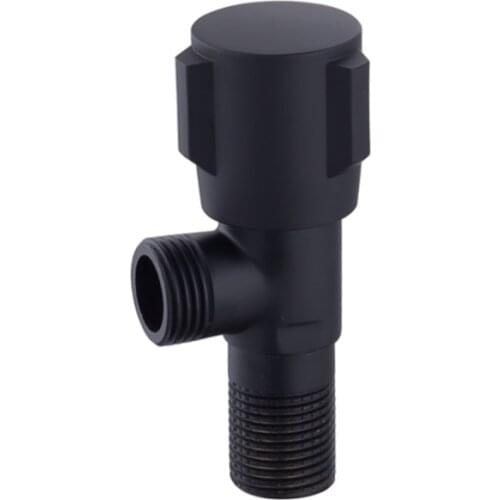 1pc Copper Plumbing Valve Wall Outlet Male G1/2" Black Faucets Shower Brass Angle Valve Bath Bathroom Accessories