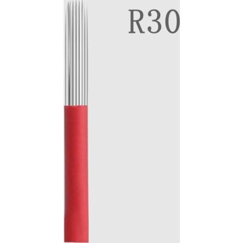 100 Pcs 30 Round needles for manual pen Semi permanent makeup manual fog pen needle R30 microblading eyebrow pen needles