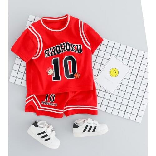 2019 Summer Toddler Boy Sports Wear Clothing Set Children Football Uniforms Clothing Basketball T-shirt Boys Suit Kids Clothes