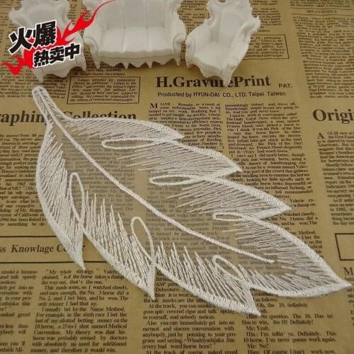 50pcs/lot Craft DIY Embroidery Collar Patch Ogan Gauze Dress Clothing Decoration Sewing Accessories Lace White Leaf