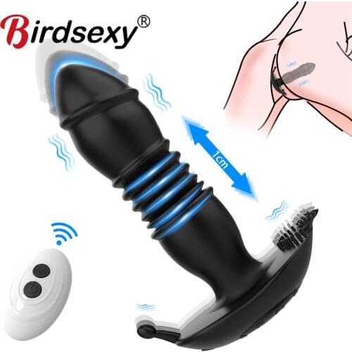 Huge Dildo Vibrators Anus Butt Plug Male Prostate Massager Adult Toys Anal Vibrator Remote Telescopic Vibrator Sex Toys for Men