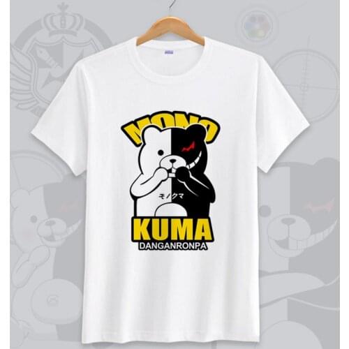 Dangan Ronpa Anime T shirt Men Cotton T-shirts DanganRonpa Monokuma Short Sleeve Tops Cartoon Cosplay Tees