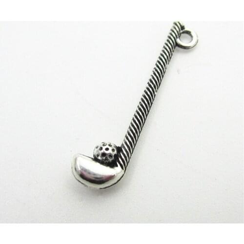 Hot Selling 10pcs Sports Golf Brassie Hanging Charms Lobster Clasp Charms Diy Jewelry Accessory Bracelet Floating Dangle Charms