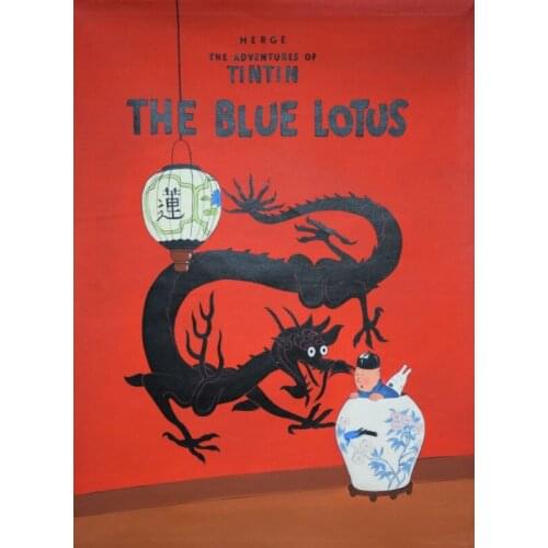 Canvas Paintings Modern Hand painted Contemporary Art Oil Painting The Adventures of Tintin wall picture Home decor 75x100cm