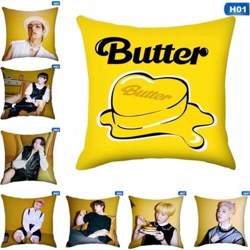 KPOP Star Boys Plush Pillowcase Toy Butter New Album Jimin Suga Jin Rm Jungkook V Jhope Pillow Case Toy Gift 45cm