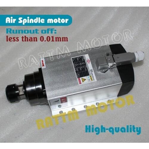 Square 4.5kw Air cooled spindle motor ER32 runout-off 0.01mm 4 Ceramic bearing 18000rpm for CNC Router Engraving Milling Machine