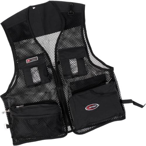 Men Summer Fly Fishing Vest Multi-Pocket Zipper Hunting Photography Hiking Casual Waistcoat Jacket