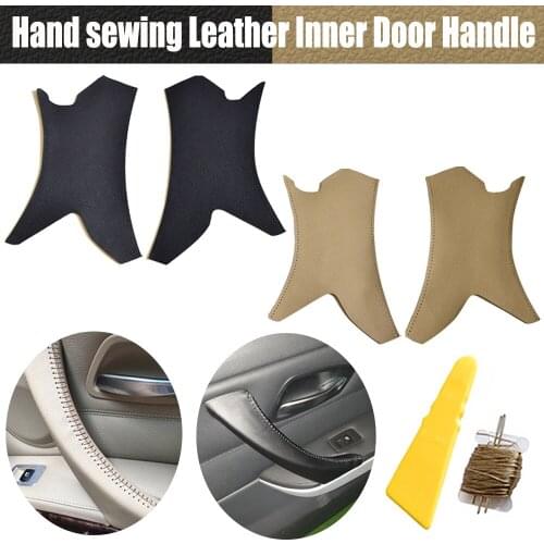 Ar Interior Door Handle Hand Sewing Cover Micro Leather Door Panel Pull Handle Cover Frame for BMW 3 Series E90 e91 E93 05-12
