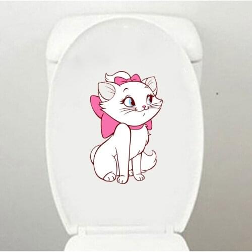 YOJA 15.3*23.6CM Lovely Cartoon Cat Home Decor Decals Color Animal Toilet Sticker T1-0026