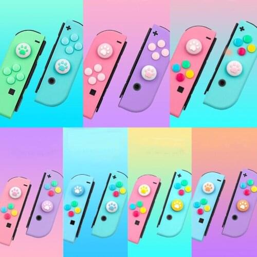 Nintend Joystick Button Thumb Stick Grip Cap Protective Cover For Nintendo Switch Joy-con Controller ABXY Key Sticker Skin Case