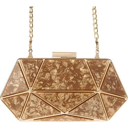 2020 new women patchwork Acrylic evening clutch bag wedding dinner wallets for ladies luxury chain shoulder bags MN1610