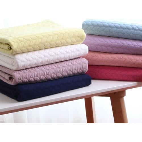 Pure Cotton Solid Thick Knitted Quilting Fabric Double Layer Cloth Fabrics For Coat Sofa Cushions Home Textiles Tissu 50X155cm