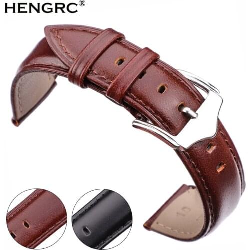 Genuine Leather Watchbands Bracelet Women Men Brown Black Smooth Soft Cowhide Watch Strap Clock Accessories 18 19 20 21 22 24mm