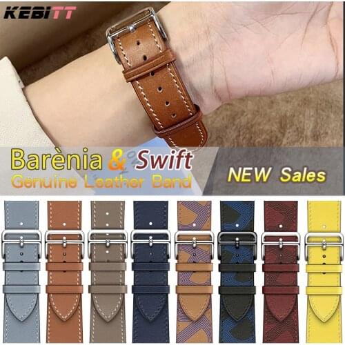 Kebitt High Quality Genuine Leather Single Tour Iwatch Band For Apple Watch 6 Se 5 4 3 Strap 38 40mm 42 44mm