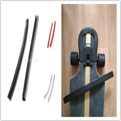 2pcs Rubber Longboard Skateboard Deck Protection Strip Nose Guard Tail Guard Shockproof Absorbing Guard Protector Strip