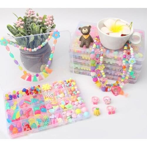DIY Handmade Beaded Toy with Accessory Set Girl Weaving Bracelet Jewelry Making Toys Educational Toys for children Children Gift