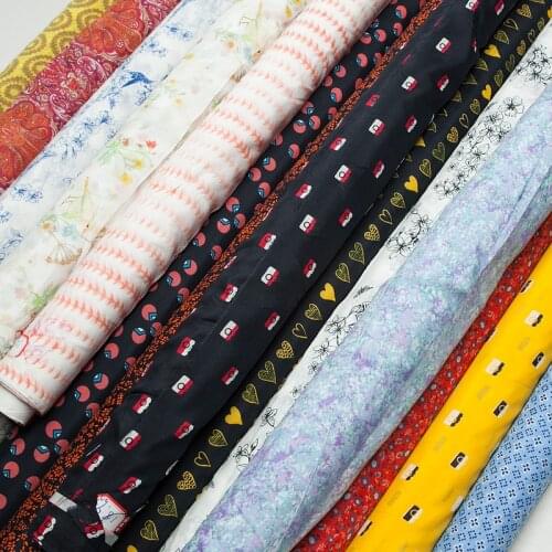 Leaves/floral/animal/paisley/dots/leopard printed silk blends cotton fabric, sewing for dress, skirt, shirt,craft by the yard