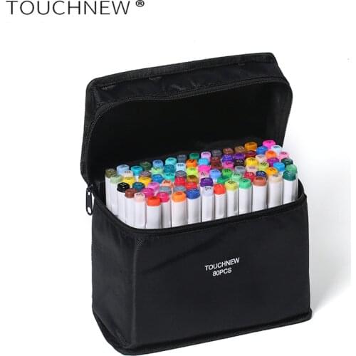 TOUCHNEW 30/40/60/80 Colors Art Markers Manga Drawing Design Markers Pen Alcohol Based Sketch Oily Dual Brush Pen Art Supplies