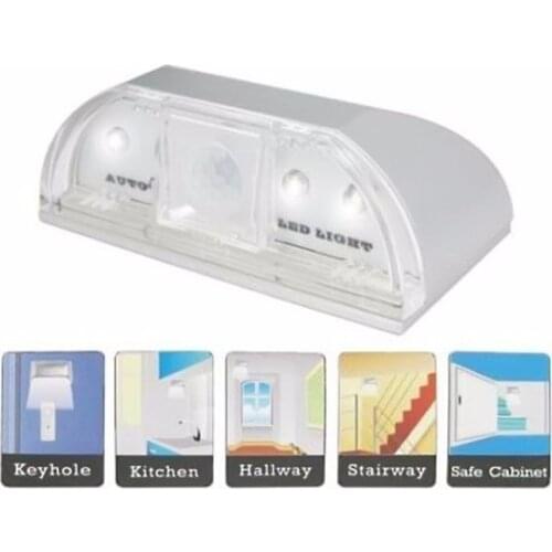 Lamp Night Light Intelligent Auto PIR Door Lock Induction Lamp Door Keyhole IR Motion Sensor Heat Detector 4 LED Smart Light