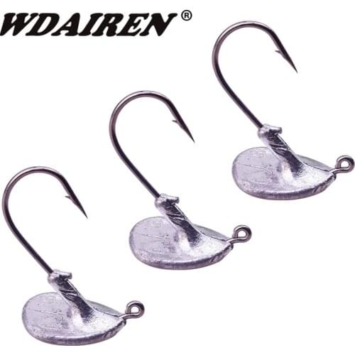 WDAIREN Tumbler Exposed Lead Jig Head Hooks Fishing Lure Soft Worm Bait Metal Jig Sharp Hook Fishing Tackle size 3.5g 5g 7g 10g