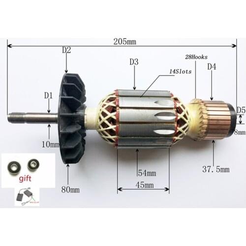 AC220-240V Rotor Armature Replace for Bosch GWS21-180 GWS20-230 PWS18-230 PWS20-230 PWS18-230 PWS18-230J Anchor