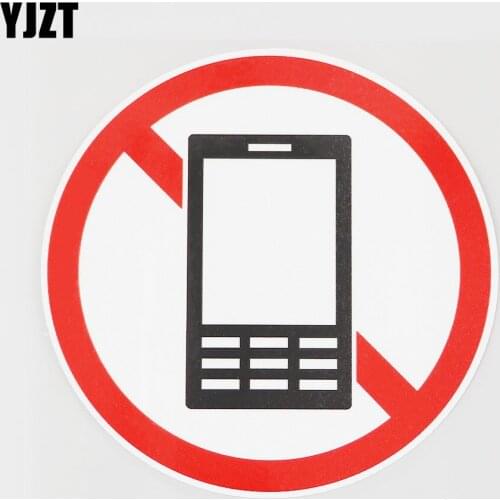 YJZT 12.4CMX12.4CM No Phone Calls PVC Decal Mobile Phone Car Sticker Graphical 11B-0191