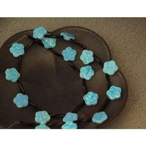 1 PCS synthetic opal powder blue flower 10 mm