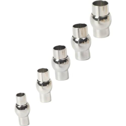 2/4/6/8/10MM Rhodium Plating Strong Magnetic Clasp Buckle Leather Cord Clasps Bracelet DIY Components Jewelry Making Accessories