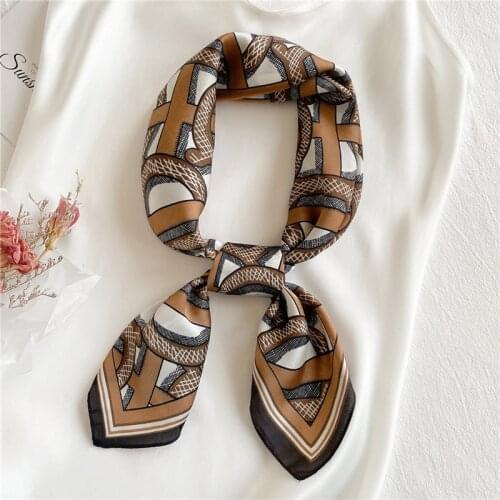 2021 Fashion Women Scarf Silk Square Shawl and Wraps Female Hijab Summer Scarves Neckerchief Foulard Soft Hairband New