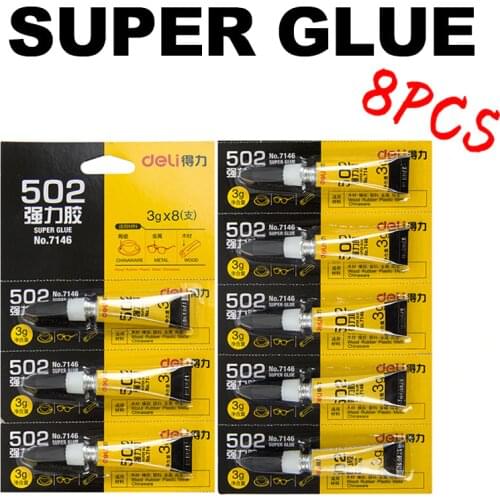 8pcs Deli 7146 Office Supplies Liquid Glue Metal Office Supplies Ceramic Contact Glue Super Glass Glue Pen STYLE Cn(origin) 3g