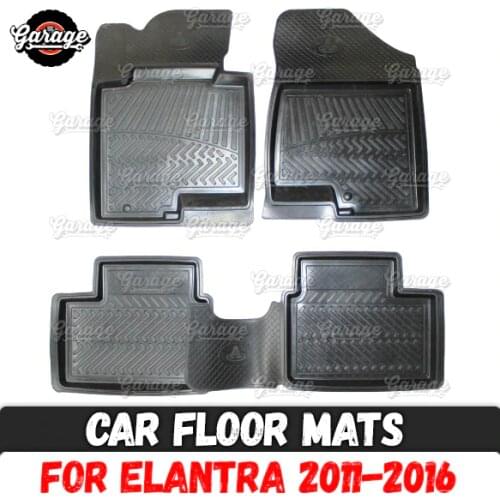 Car floor mats for Hyundai Elantra 2011-2016 rubber 1 set / 4 pcs or 2 pcs accessories protect of carpet decoration