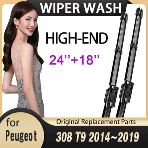 Car Wiper Blades for Peugeot 308 T9 2014 2015 2016 2017 2018 2019 MK2 Front Windscreen Windshield Wipers Car Accessories Sticker