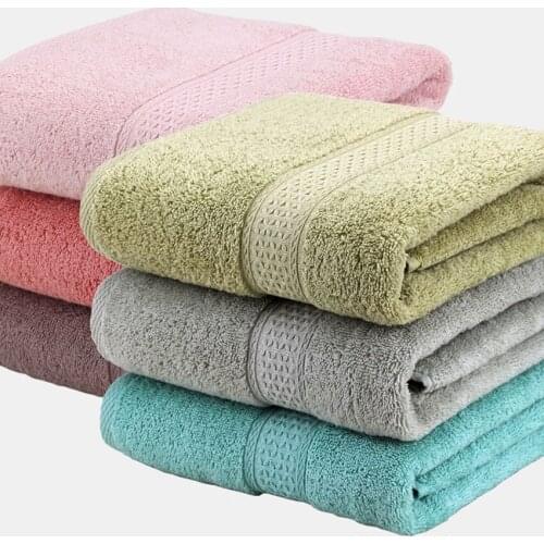 Cotton Super Absorbent Large Towel Bath Towel 70*140 Soft Bath Towel Comfortable Beach Towel Multi-color Optional