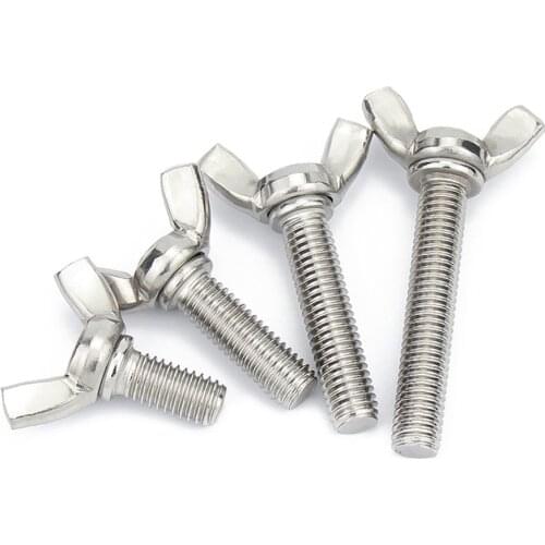 1/2/5/10X M3 M4 M5 M6 M8 M10 M12 DIN316 304 A2 Stainless Steel Hand Tighten Toolless Adjust Bolt Butterfly Wing Head Thumb Screw