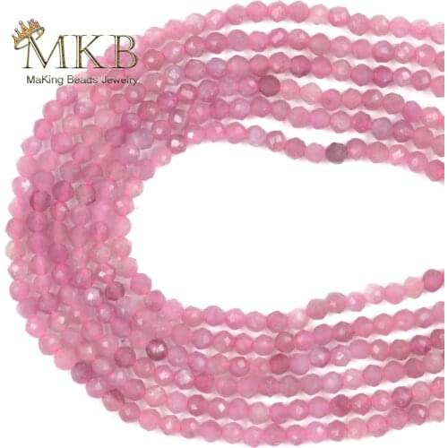 2 3 4mm Faceted Pink Tourmaline Natural Stone Beads For Jewelry Making Loose Beads Handmade Bracelet Necklace Accessories 15