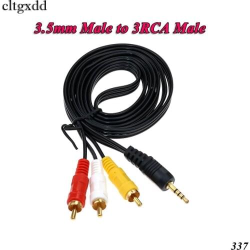 Cltgxdd 1.5M 3.5mm Jack Plug Male to 3 RCA Adapter High Quality 3.5 to RCA Male Audio Video AV Cable Wire Cord