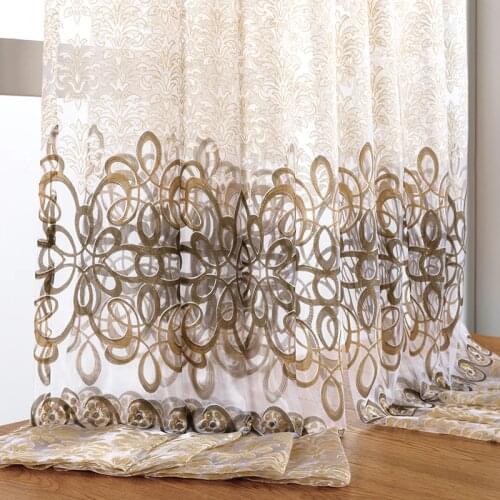 Elka Floral Sheer Tulle Window Curtain for Living Room the Bedroom Modern Luxury Tulle Curtains for Window Curtain Fabric Drapes